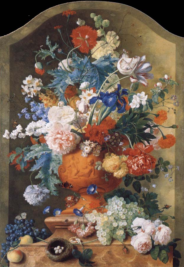 Flowers in a Terracotta Vase